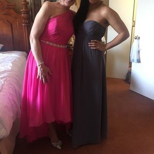 Bill Levkoff Pewter Bridesmaid Dress